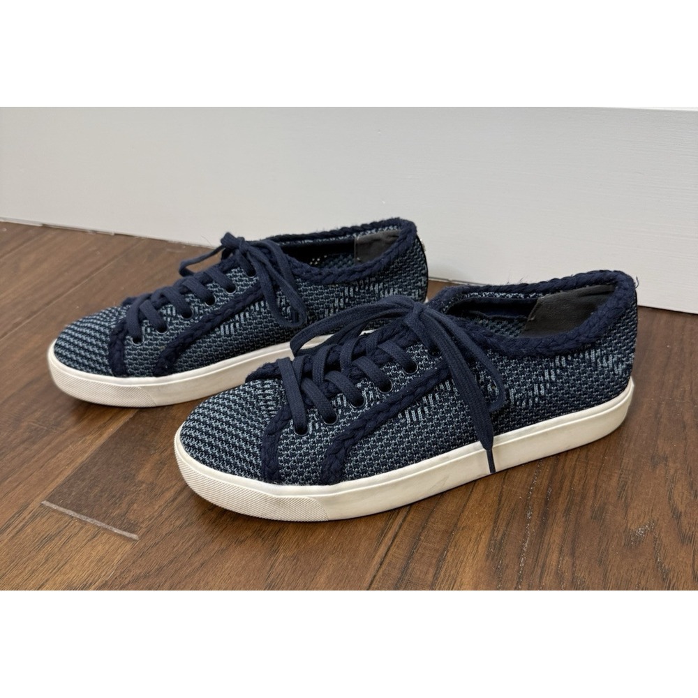 Sam Edelman Sneakers Womens 8M‎ Elena Braid Trimmed Knitted Blue Lace Up Chunky
